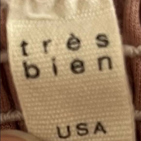 Tres Bien Pink Blush Ruched Velour Off the Shoulder Crop Tube Top Juniors sz M/L - Picture 4 of 6